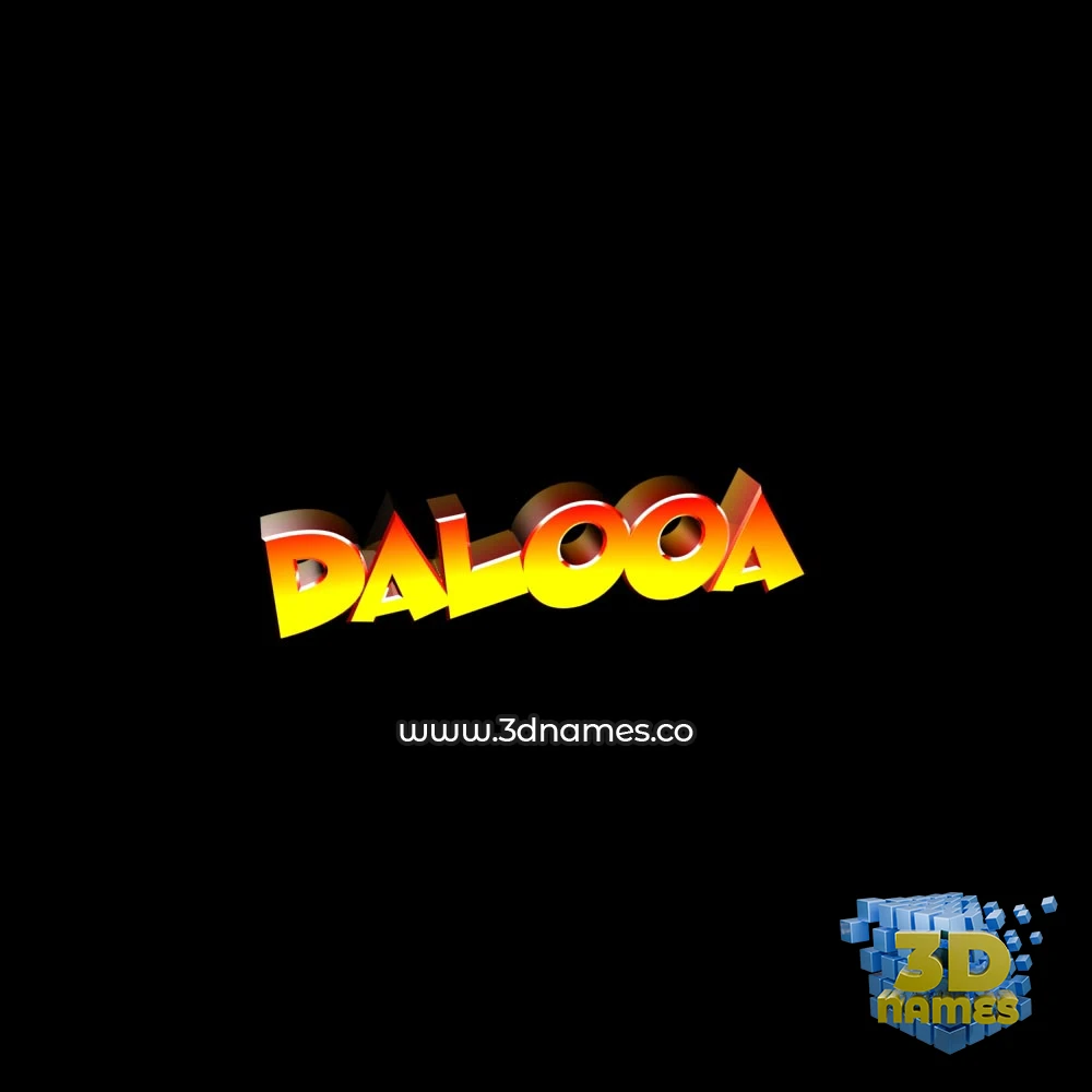 dalooa in Black Background style - 3D name wallpaper