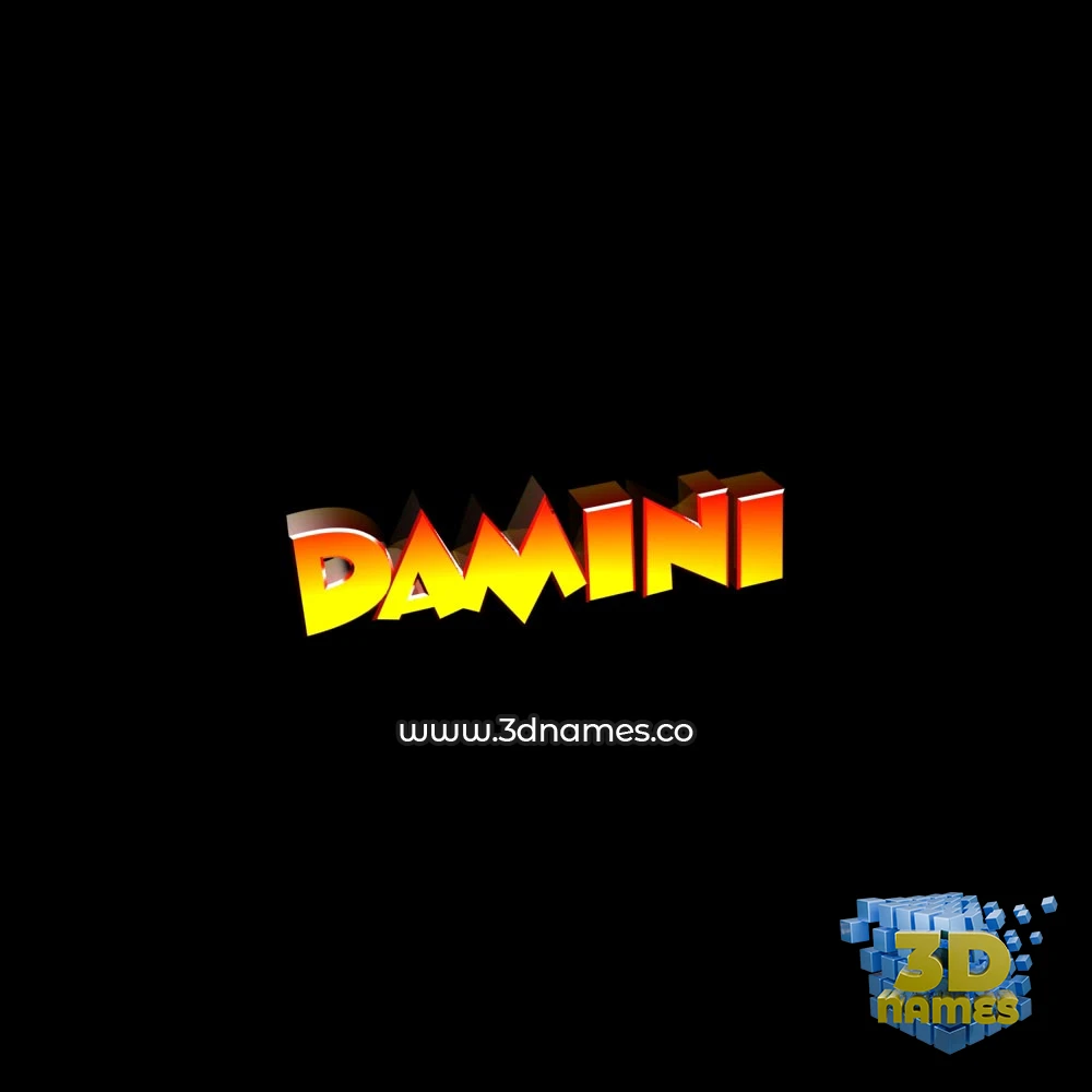 damini in Black Background style - 3D name wallpaper