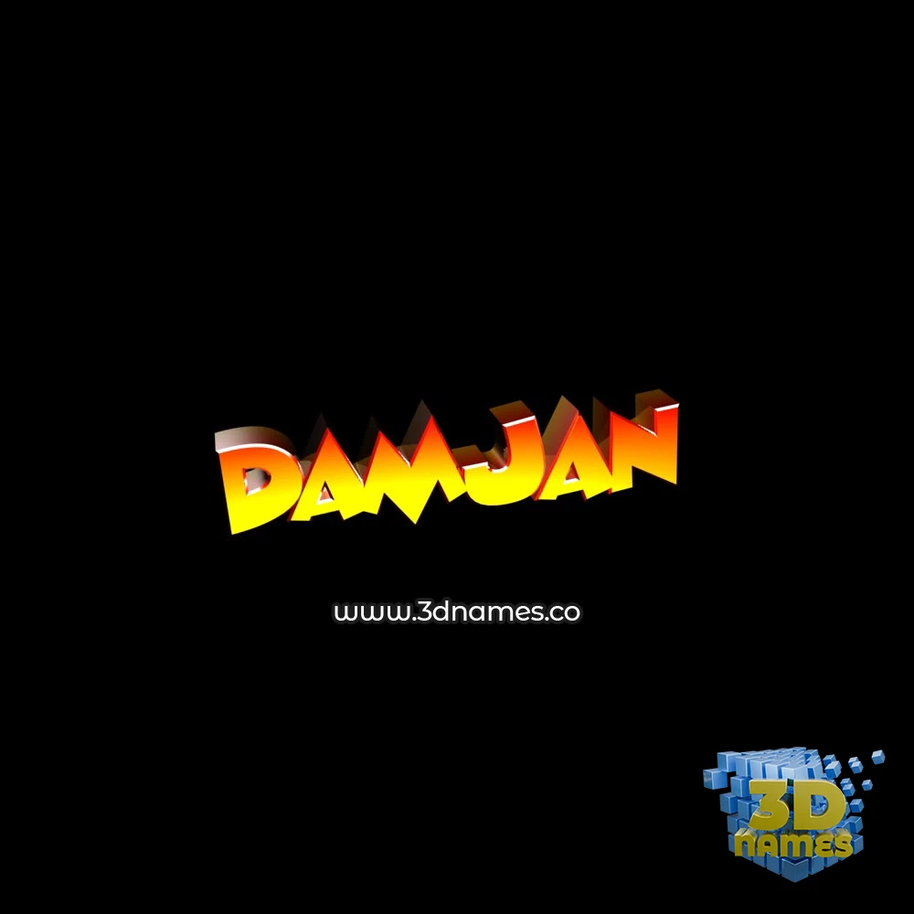 damjan in Black Background style - 3D name wallpaper