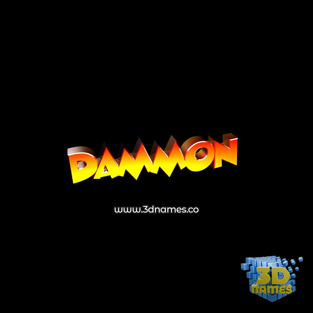 dammon in Black Background style - 3D name wallpaper