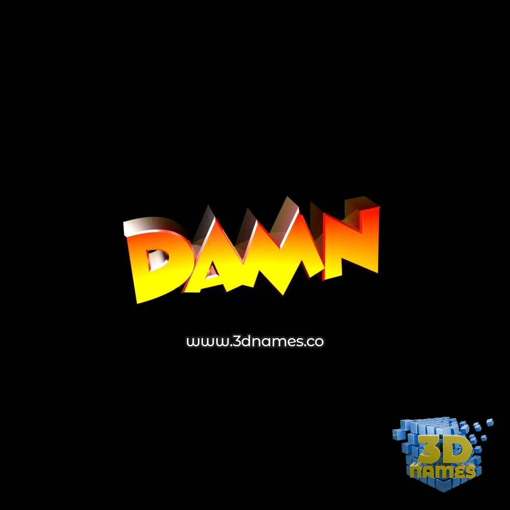 damn in Black Background style - 3D name wallpaper