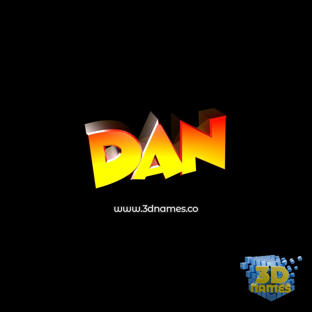 dan in Black Background style - 3D name wallpaper