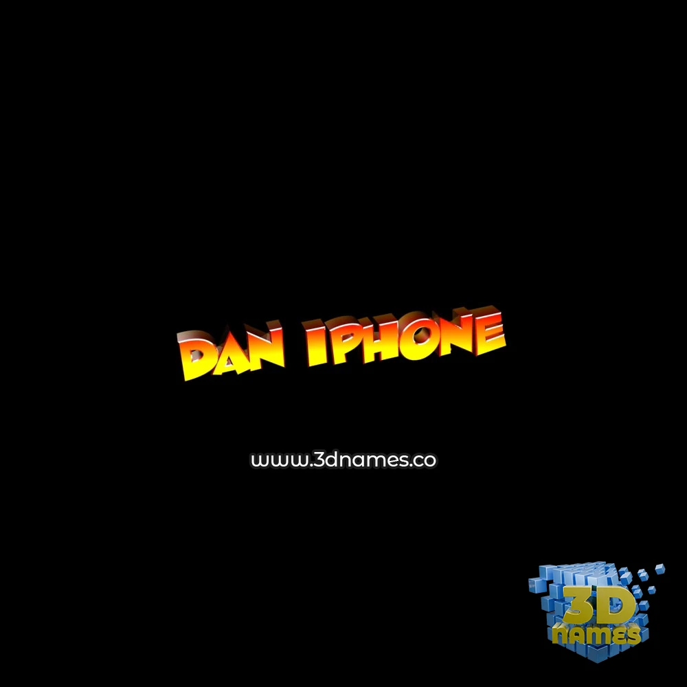 dan iphone in Black Background style - 3D name wallpaper
