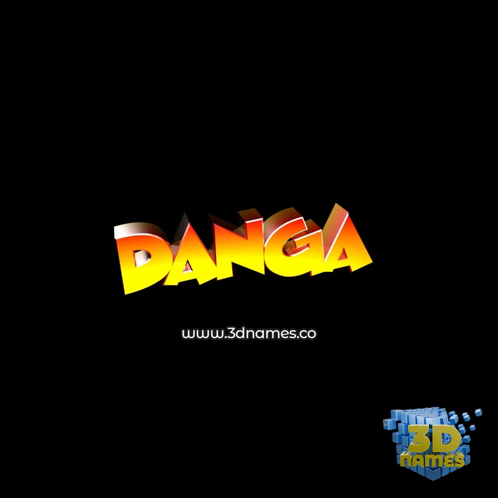 danga in Black Background style - 3D name wallpaper
