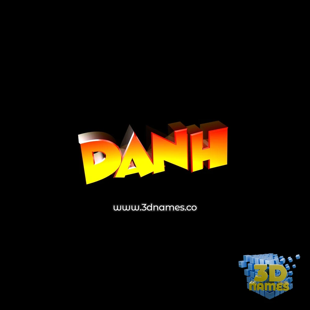 danh in Black Background style - 3D name wallpaper