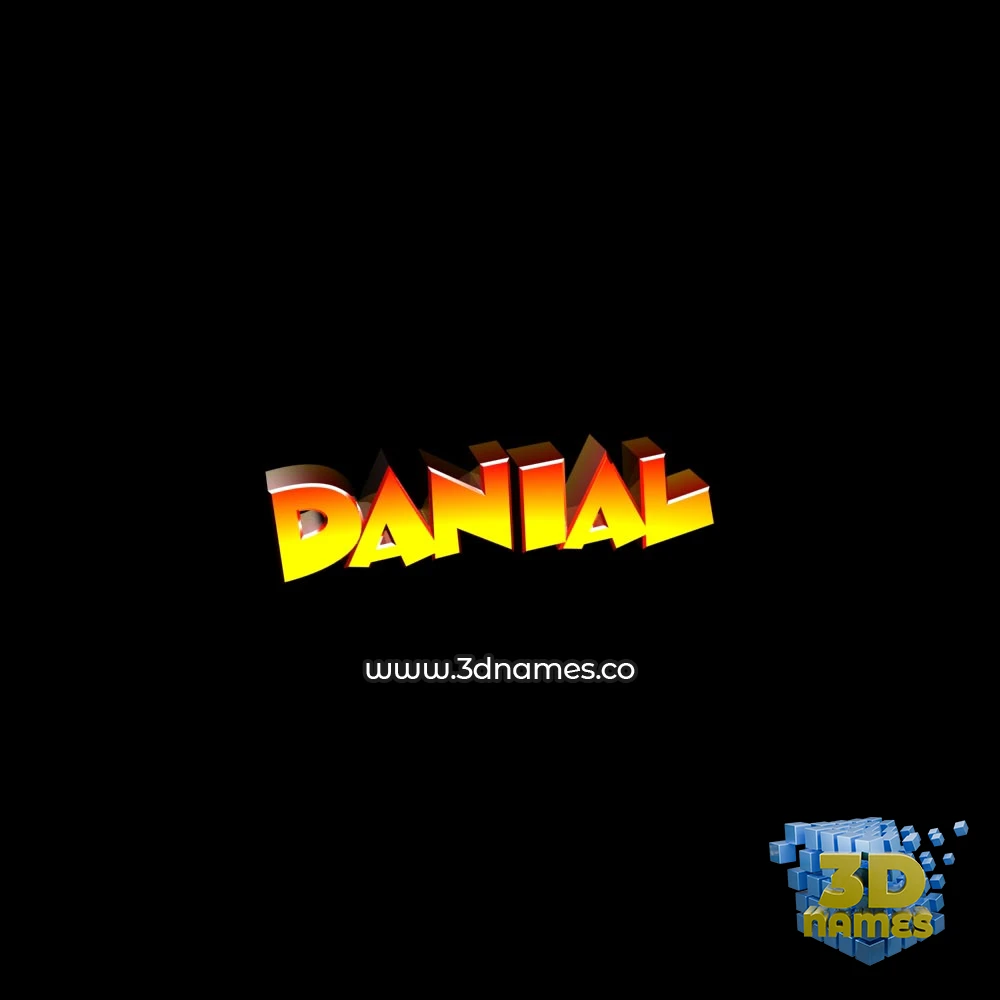 danial in Black Background style - 3D name wallpaper