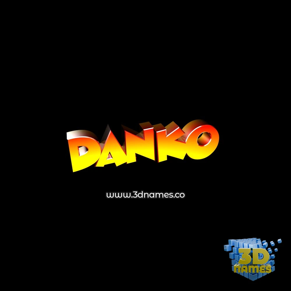 danko in Black Background style - 3D name wallpaper