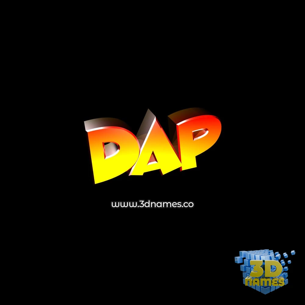 dap in Black Background style - 3D name wallpaper