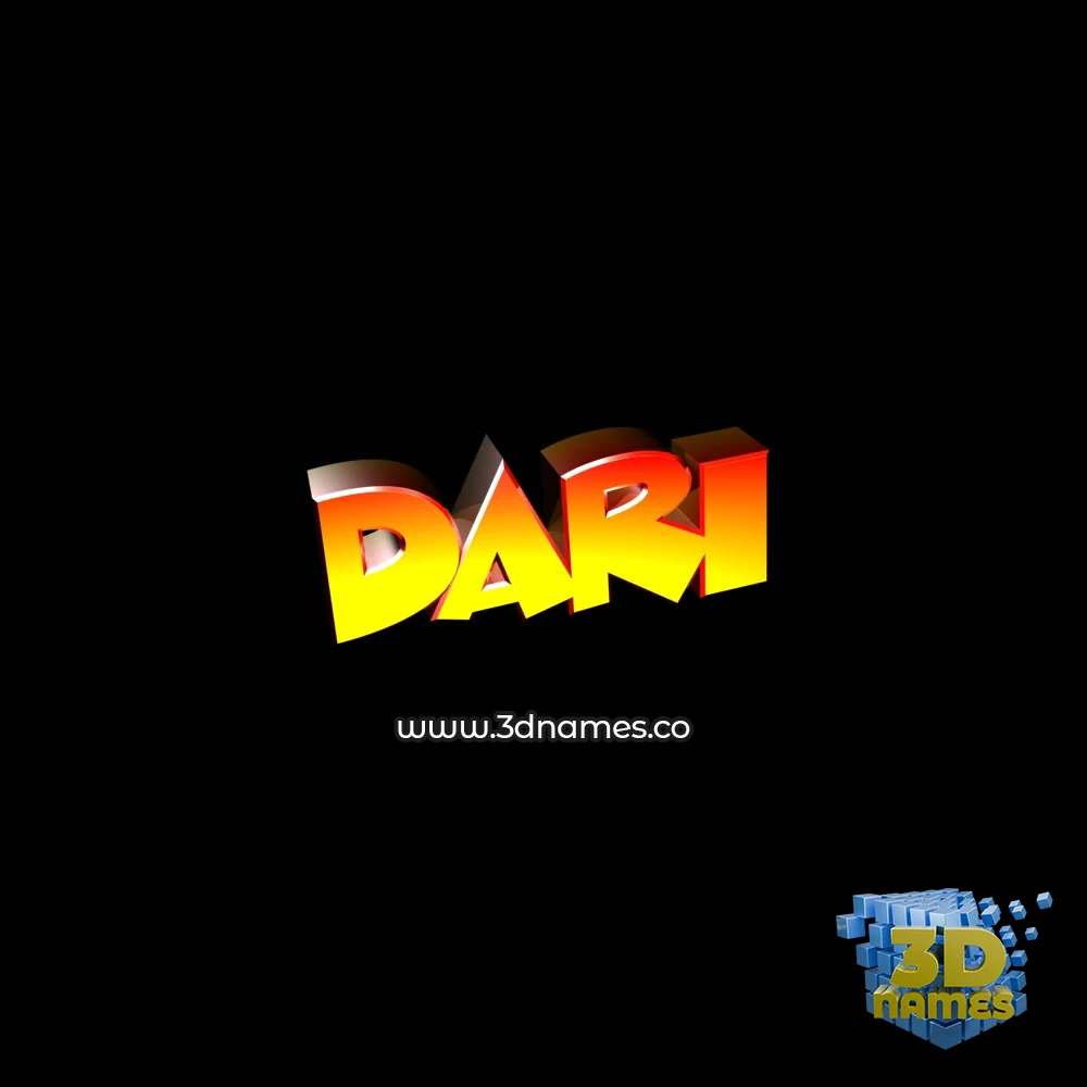 dari in Black Background style - 3D name wallpaper