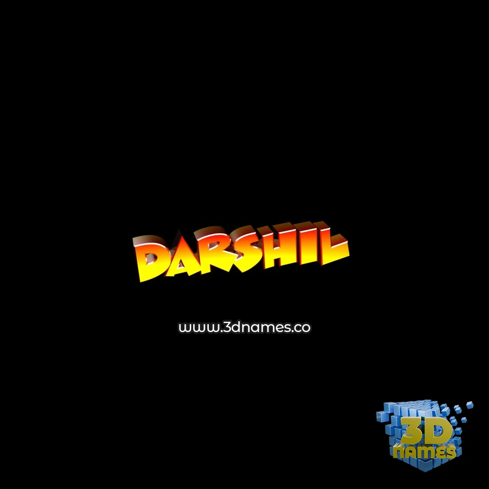 darshil in Black Background style - 3D name wallpaper