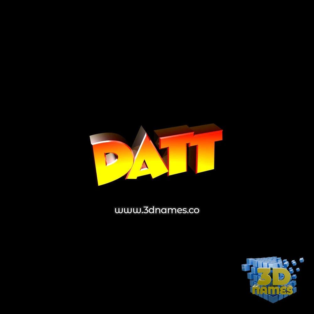 datt in Black Background style - 3D name wallpaper