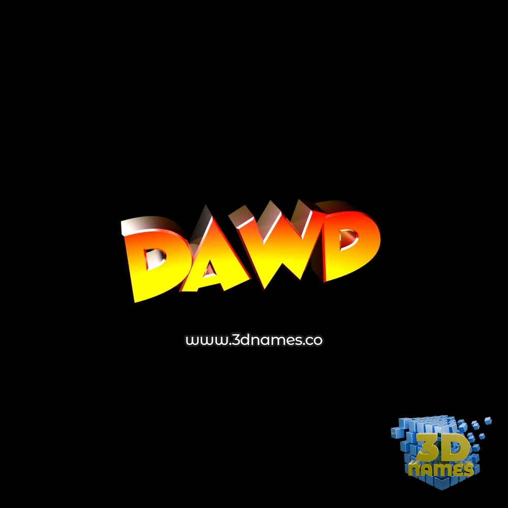dawd in Black Background style - 3D name wallpaper
