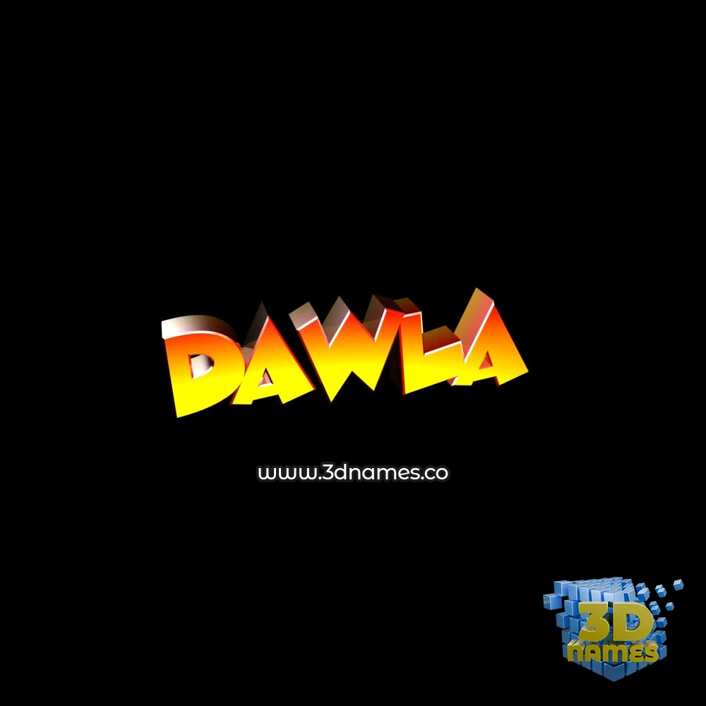 dawla in Black Background style - 3D name wallpaper