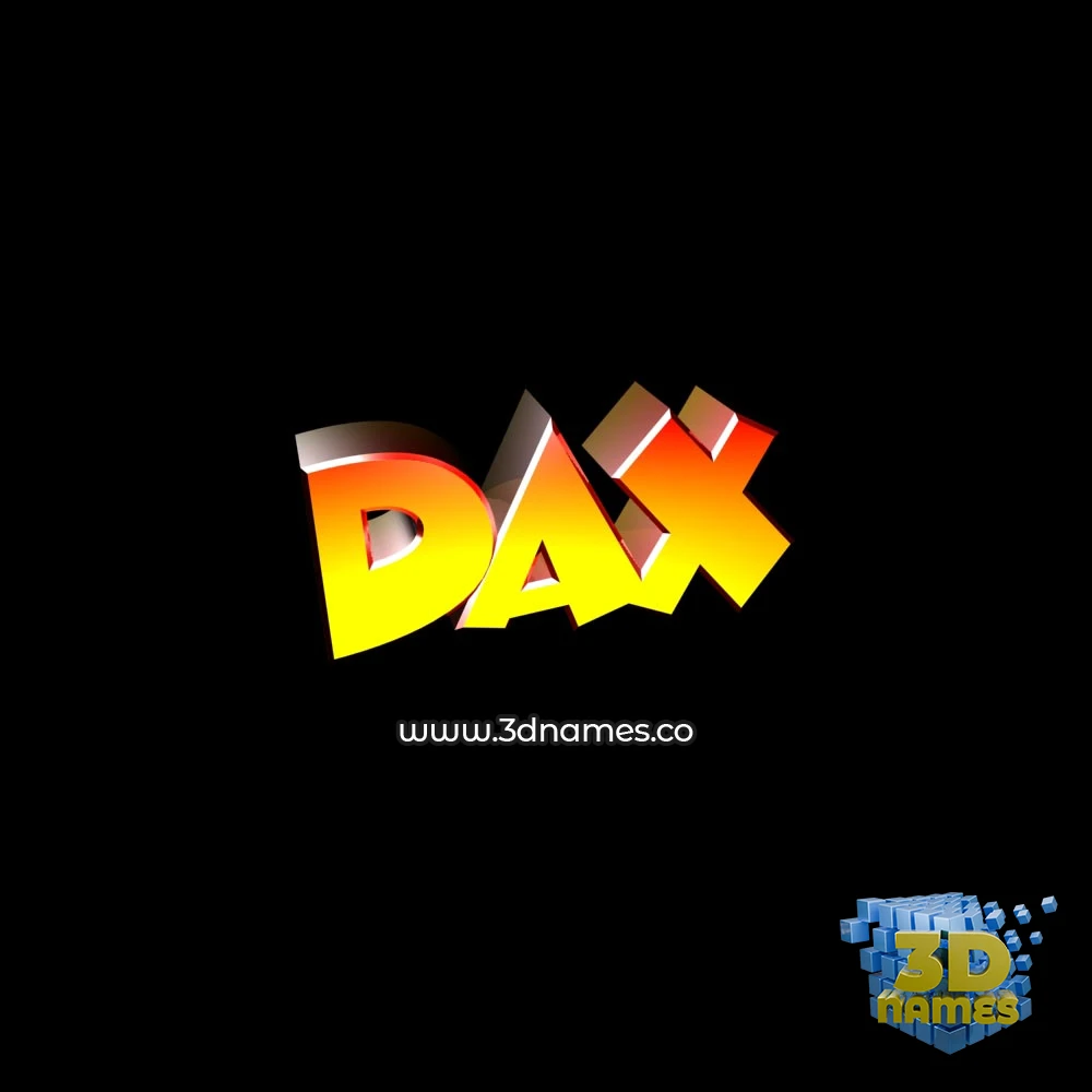 dax in Black Background style - 3D name wallpaper
