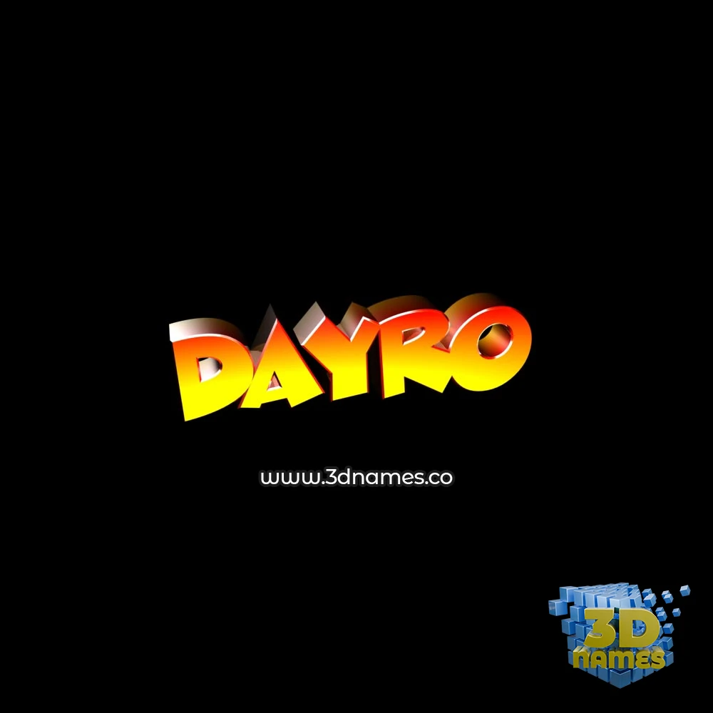 dayro in Black Background style - 3D name wallpaper