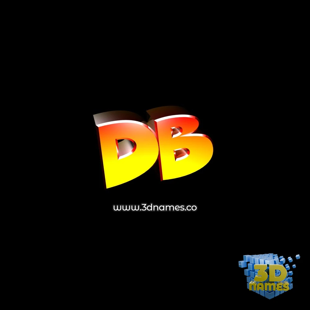 db in Black Background style - 3D name wallpaper