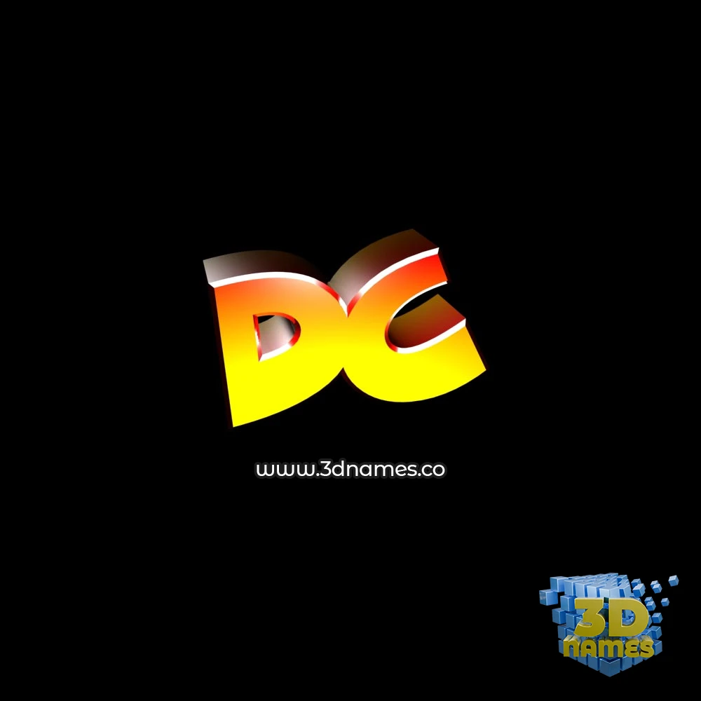 dc in Black Background style - 3D name wallpaper