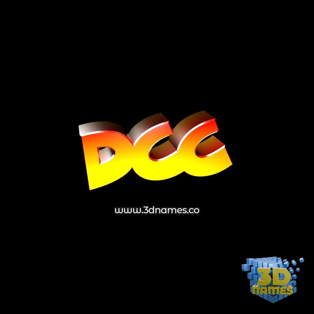 dcc in Black Background style - 3D name wallpaper