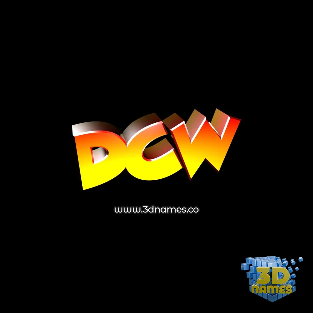 dcw in Black Background style - 3D name wallpaper