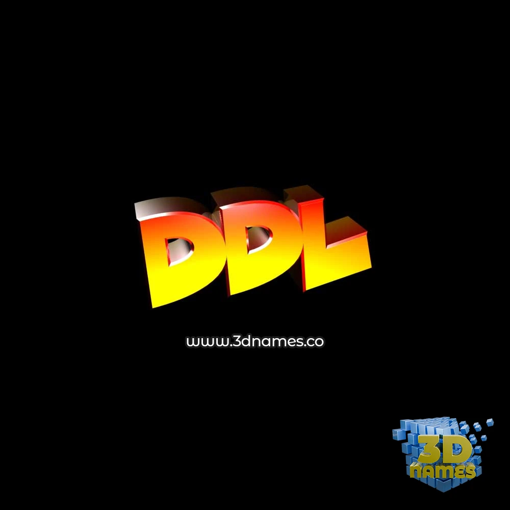 ddl in Black Background style - 3D name wallpaper