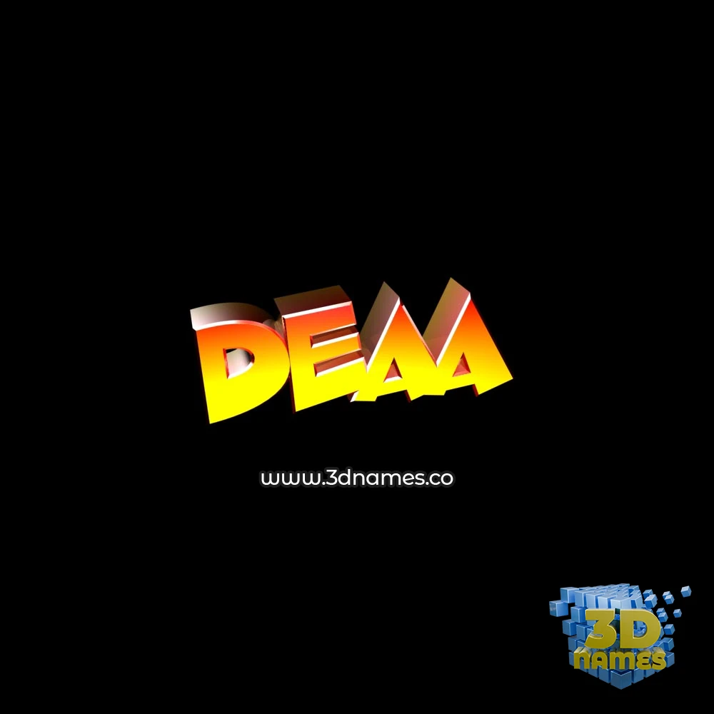 deaa in Black Background style - 3D name wallpaper