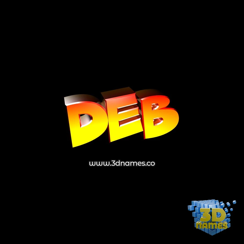 deb in Black Background style - 3D name wallpaper