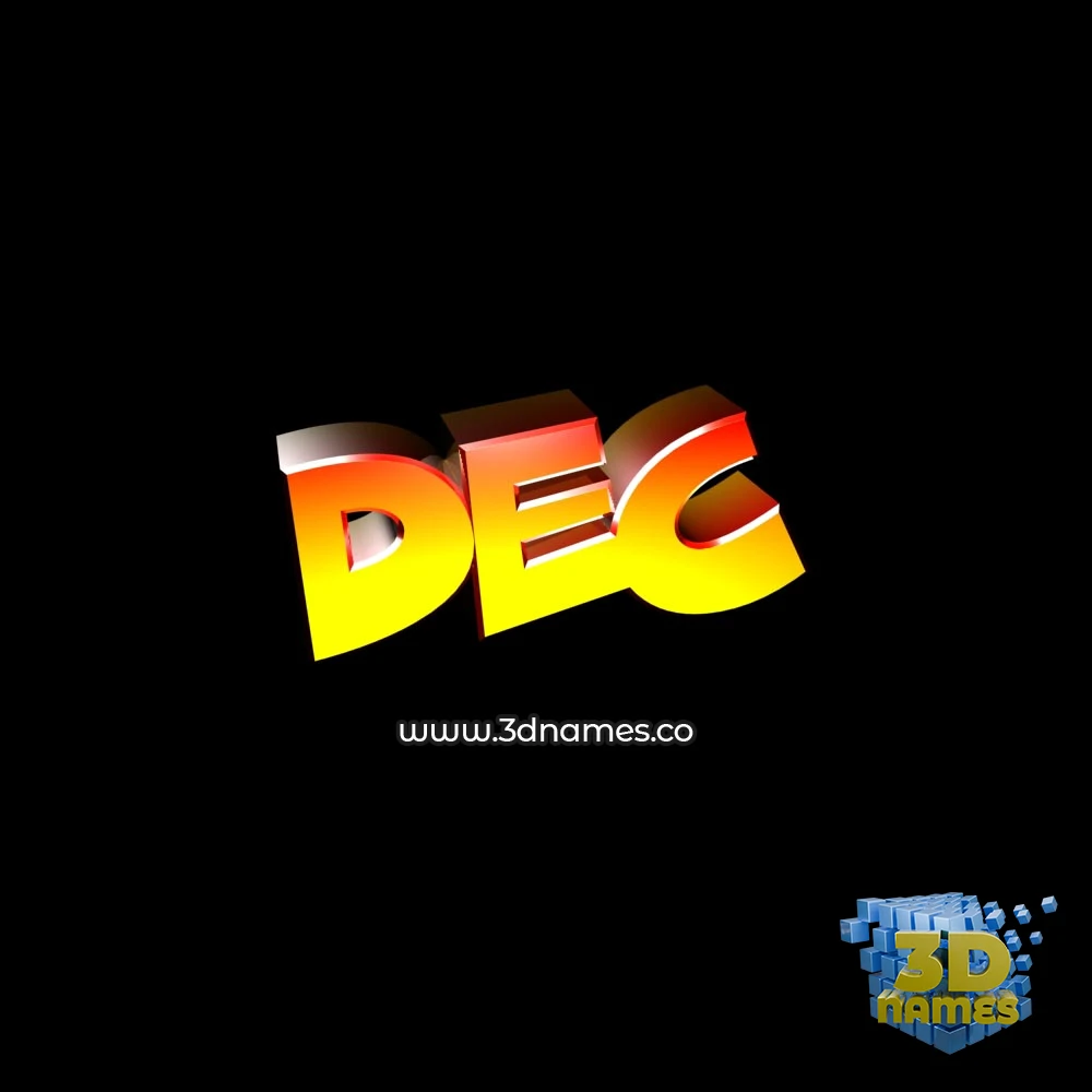 dec in Black Background style - 3D name wallpaper