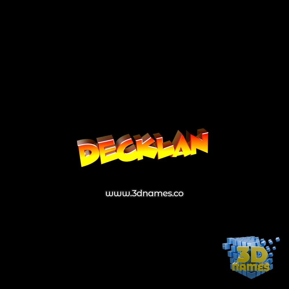 decklan in Black Background style - 3D name wallpaper