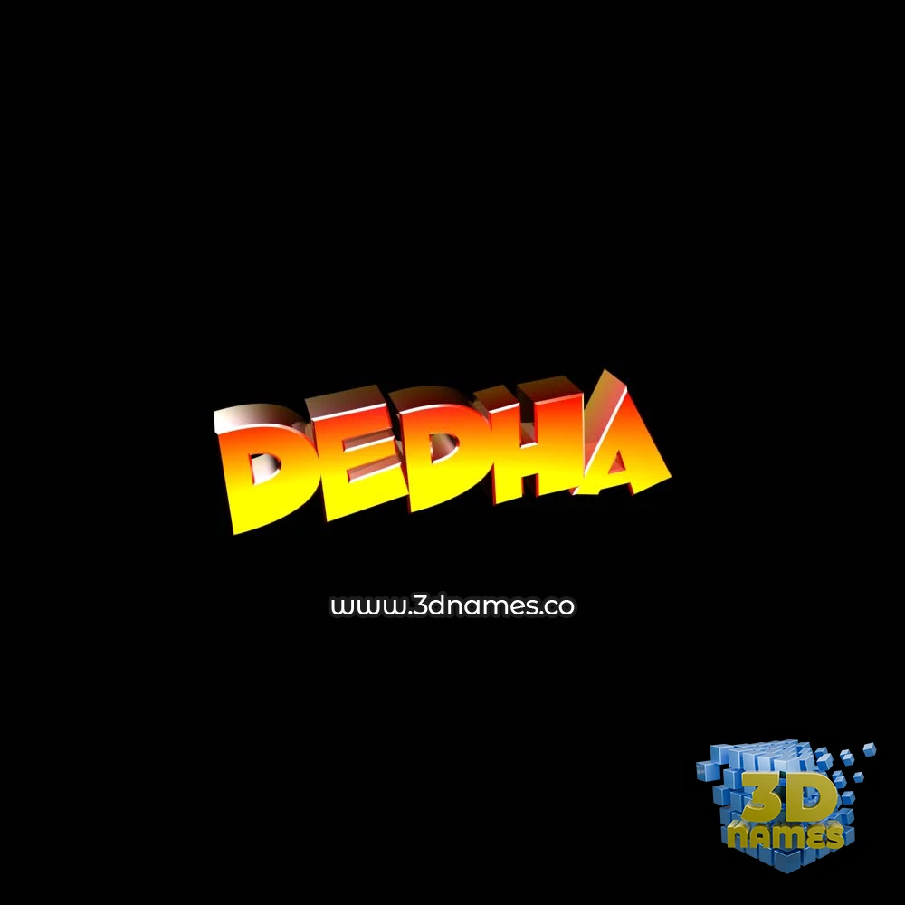 dedha in Black Background style - 3D name wallpaper