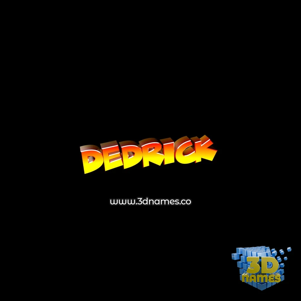 dedrick in Black Background style - 3D name wallpaper