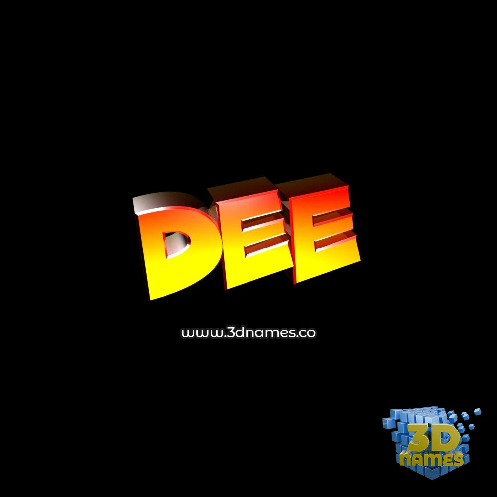dee in Black Background style - 3D name wallpaper