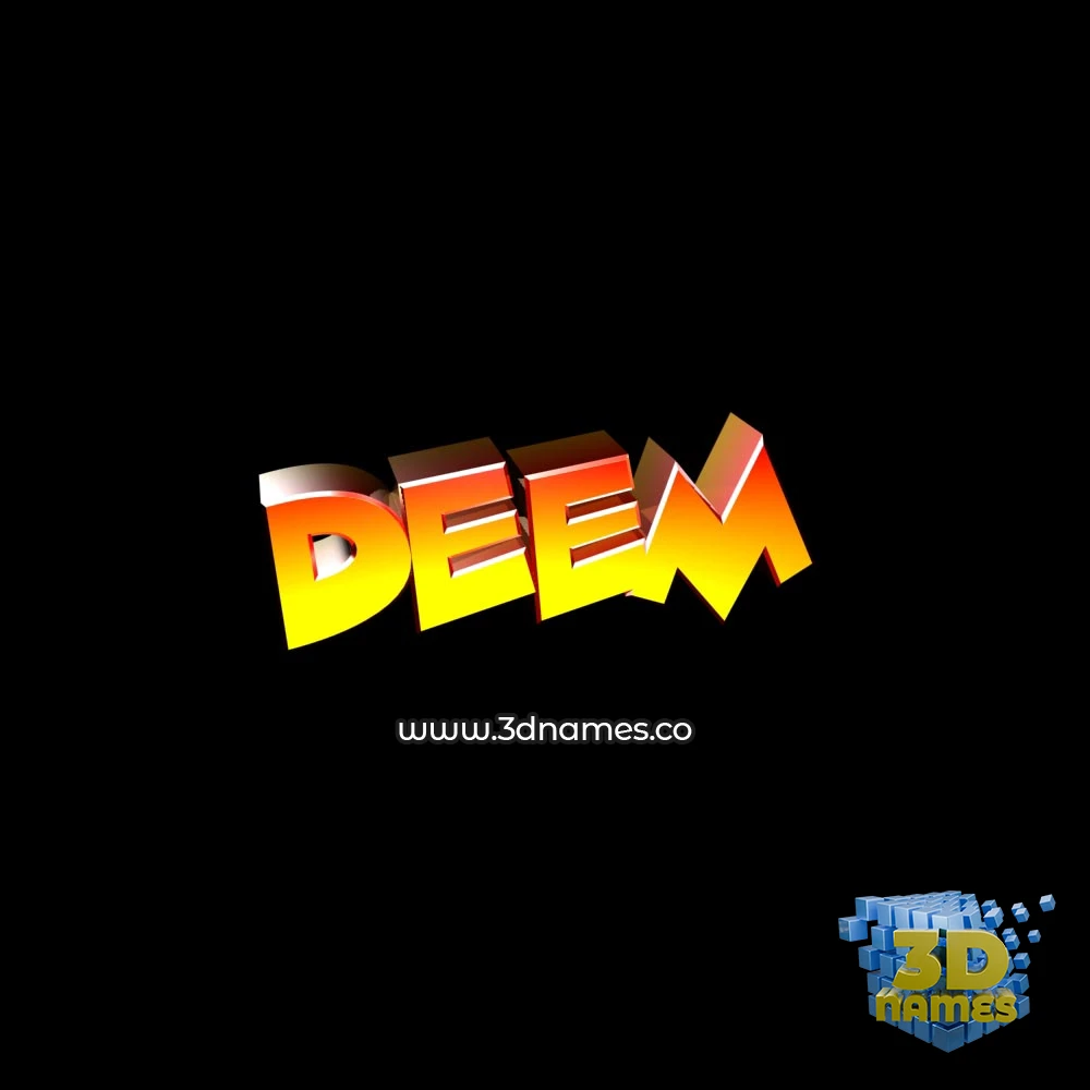 deem in Black Background style - 3D name wallpaper