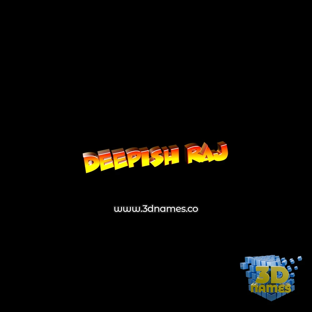 deepish raj in Black Background style - 3D name wallpaper
