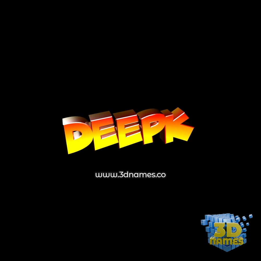 deepk in Black Background style - 3D name wallpaper
