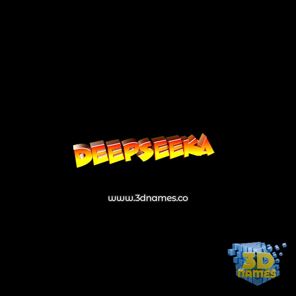 deepseeka in Black Background style - 3D name wallpaper