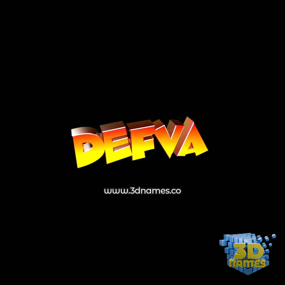 defva in Black Background style - 3D name wallpaper