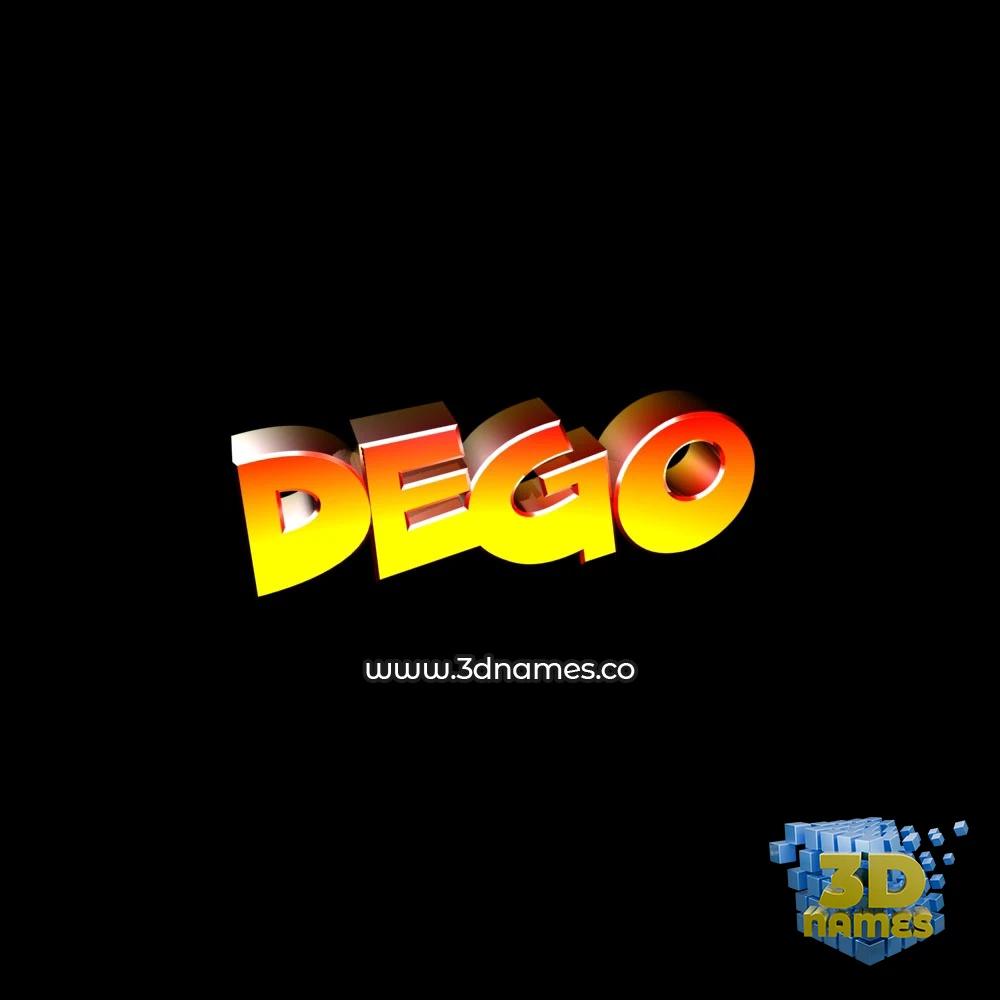 dego in Black Background style - 3D name wallpaper