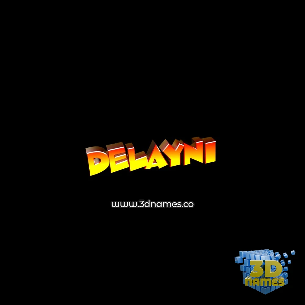 delayni in Black Background style - 3D name wallpaper