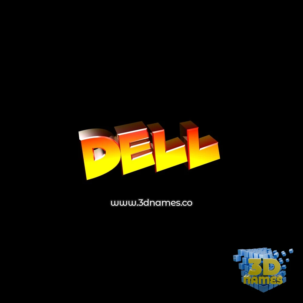 dell in Black Background style - 3D name wallpaper