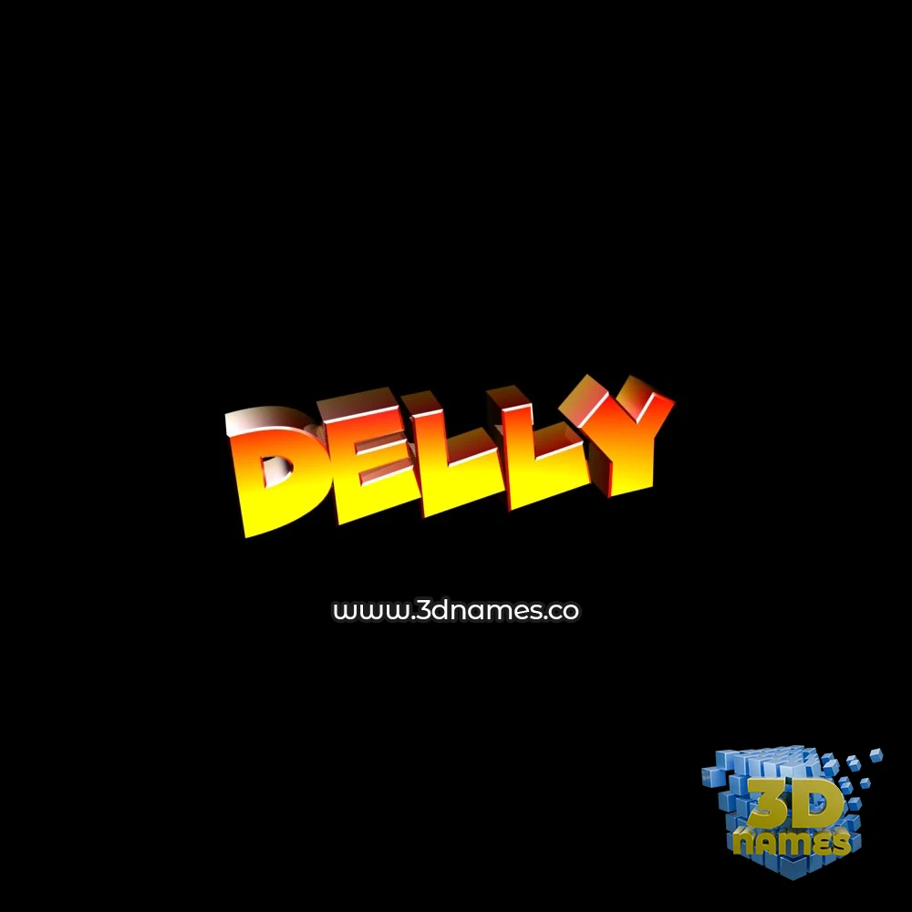delly in Black Background style - 3D name wallpaper