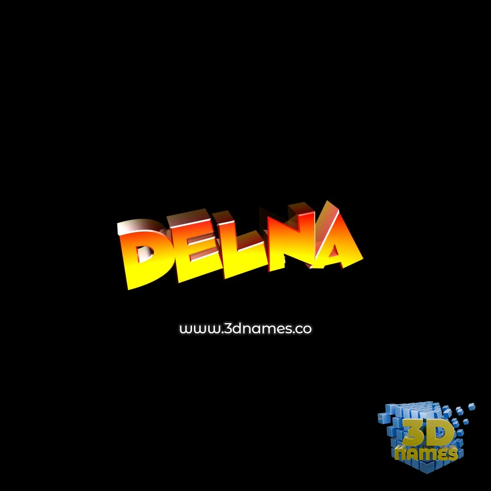 delna in Black Background style - 3D name wallpaper