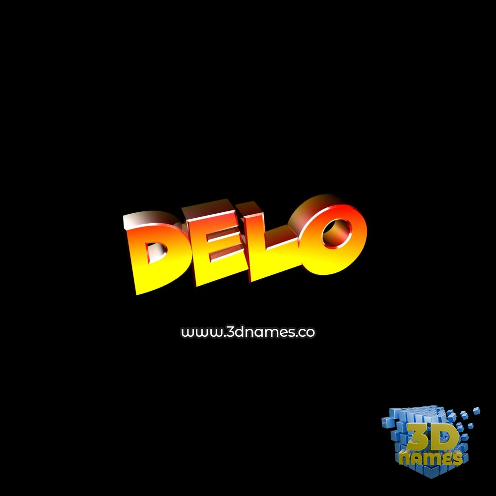 delo in Black Background style - 3D name wallpaper