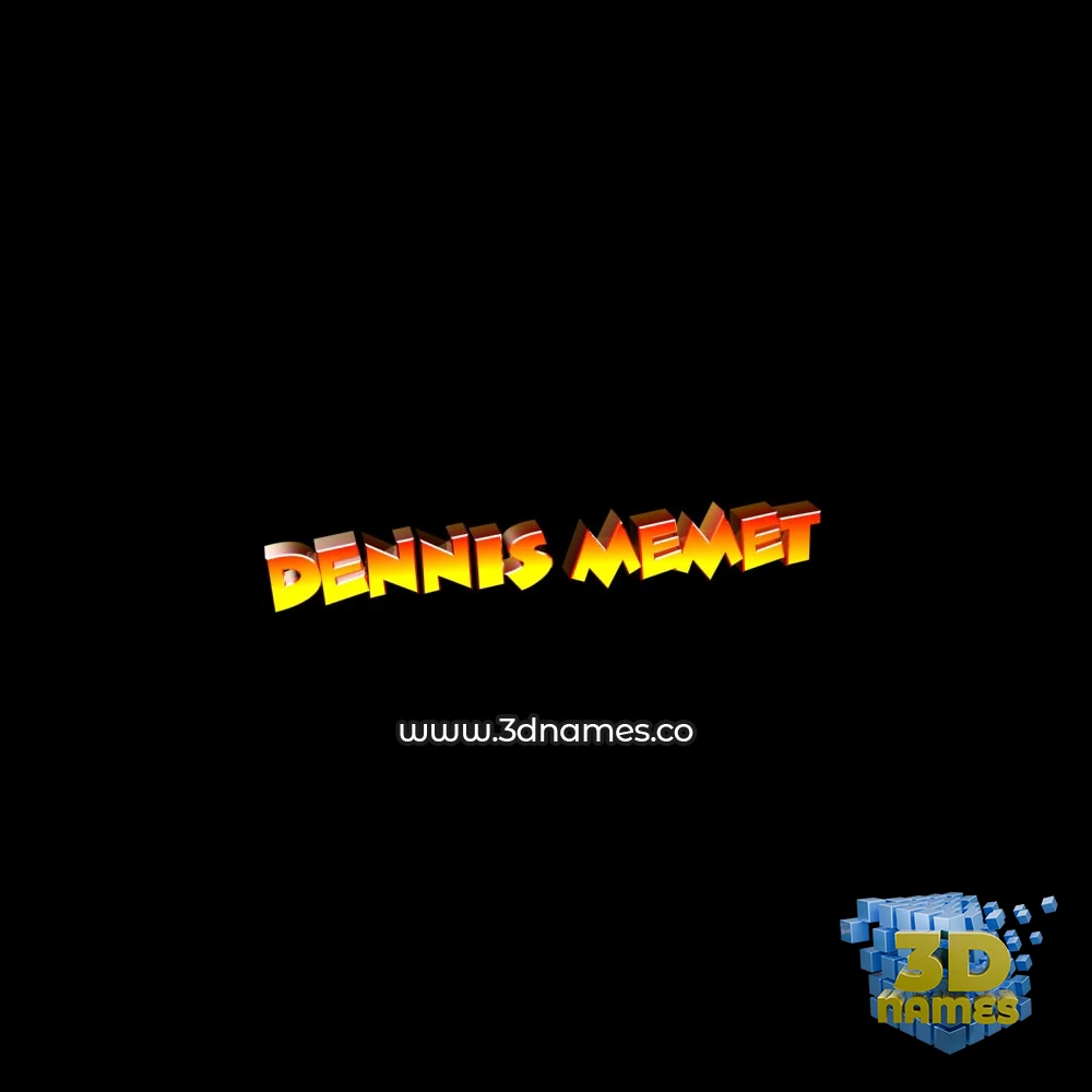 dennis memet in Black Background style - 3D name wallpaper