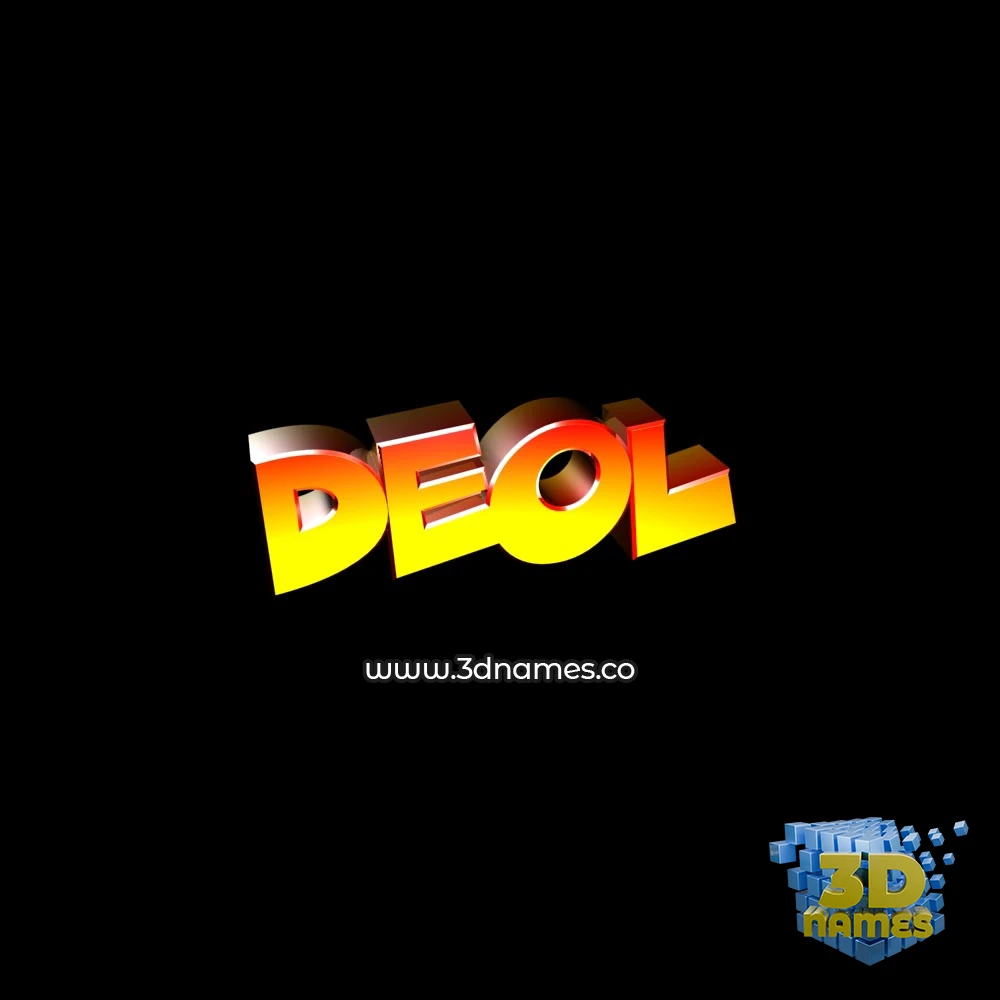deol in Black Background style - 3D name wallpaper