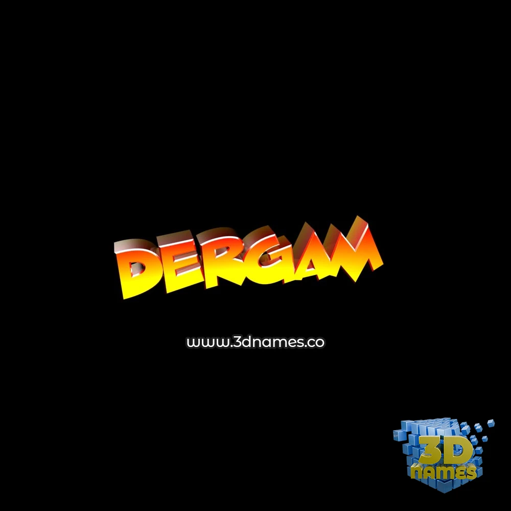 dergam in Black Background style - 3D name wallpaper