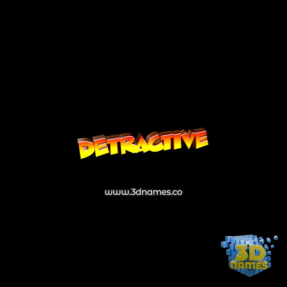 detractive in Black Background style - 3D name wallpaper