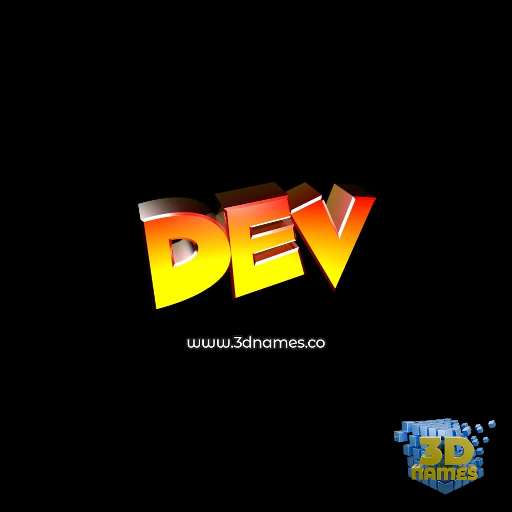 dev in Black Background style - 3D name wallpaper