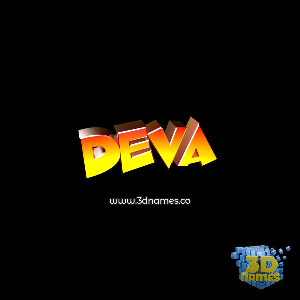 deva in Black Background style - 3D name wallpaper