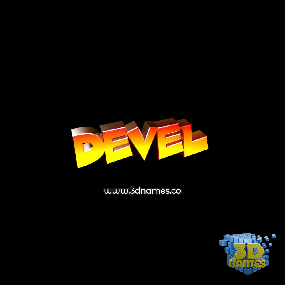 devel in Black Background style - 3D name wallpaper