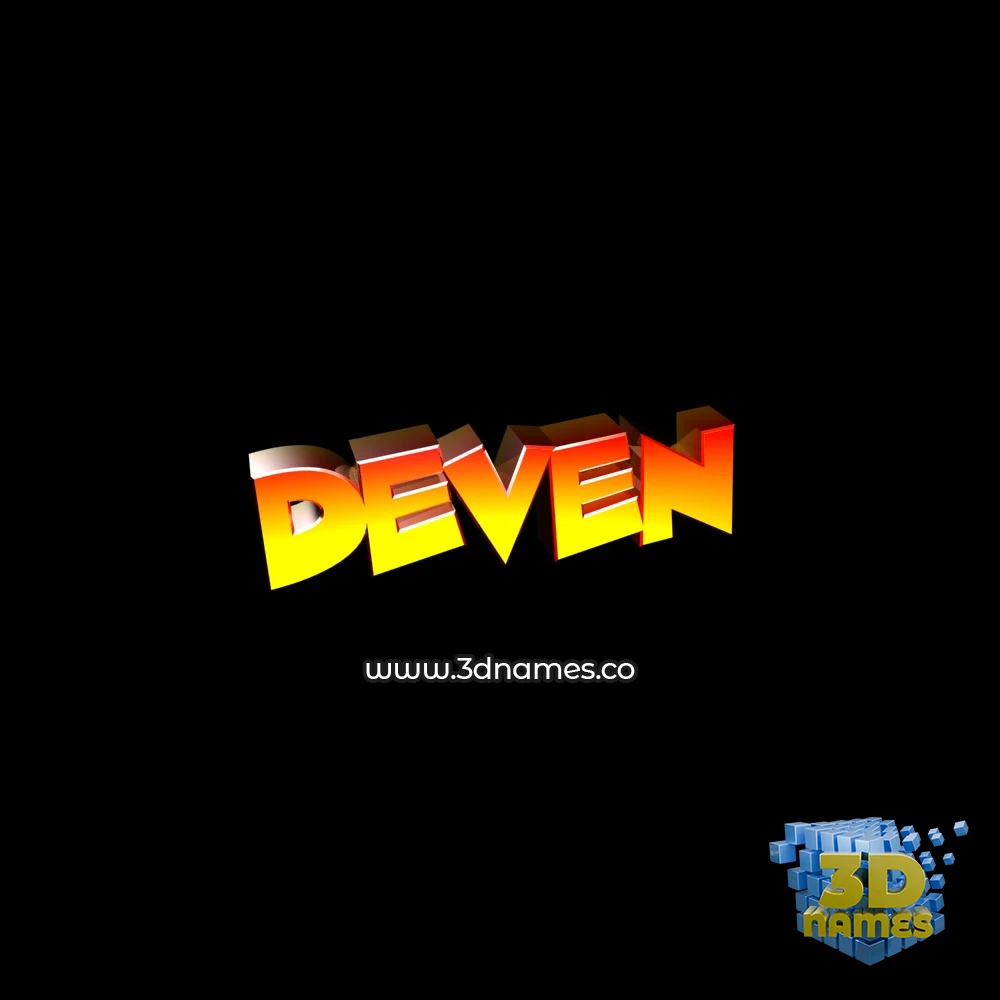 deven in Black Background style - 3D name wallpaper